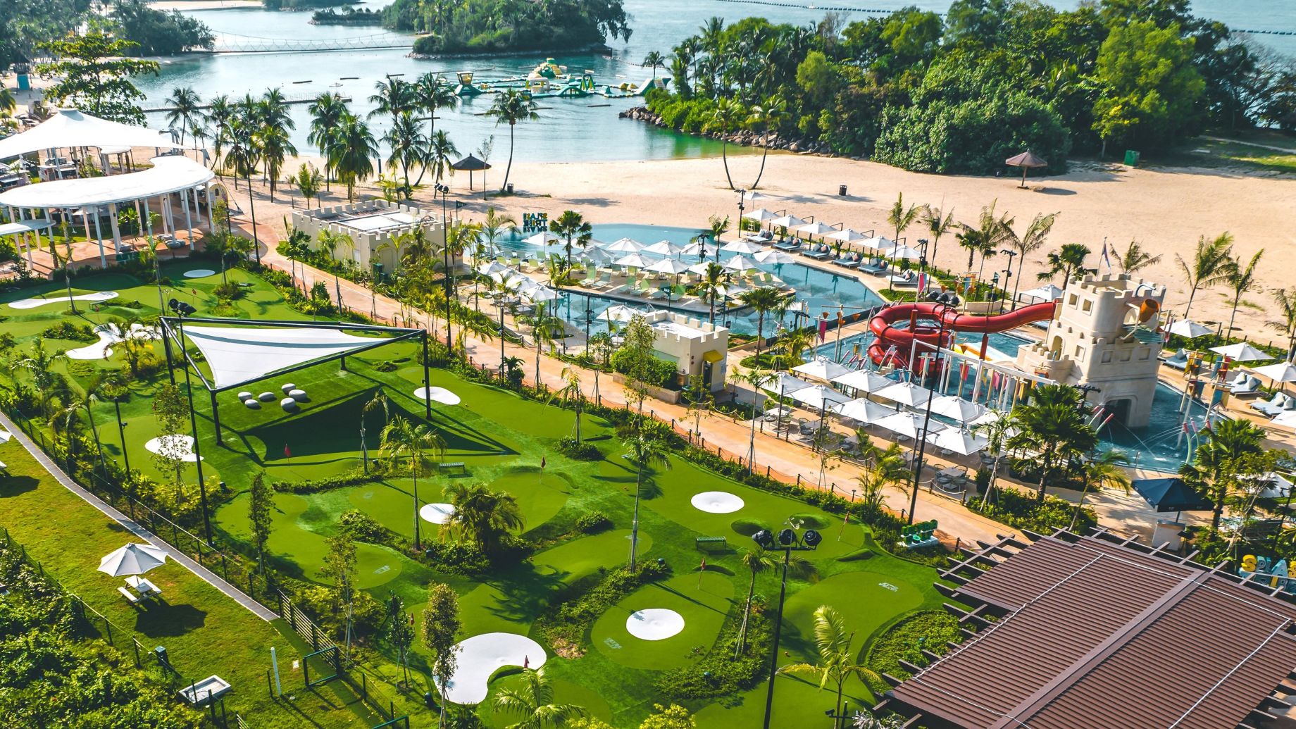 Aerial view of The Palawan at Sentosa